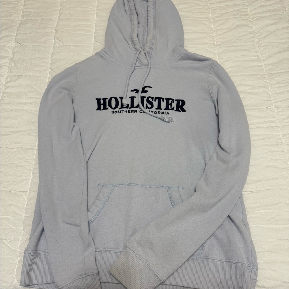 Hollister Blue and Black Crew Neck Sweater